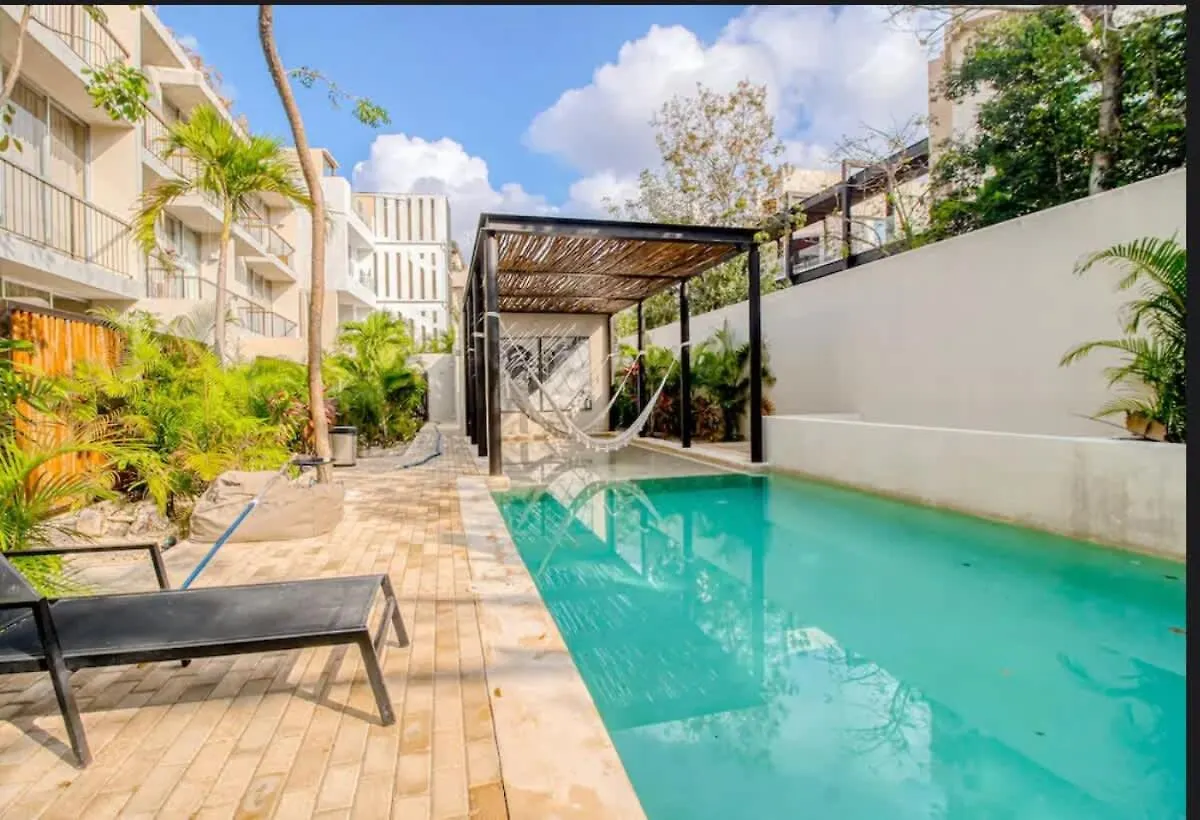 Tulum Center Family Double Suite Four Guest With Free Parking Pool Ac Kitchenette Near Beach Apartment