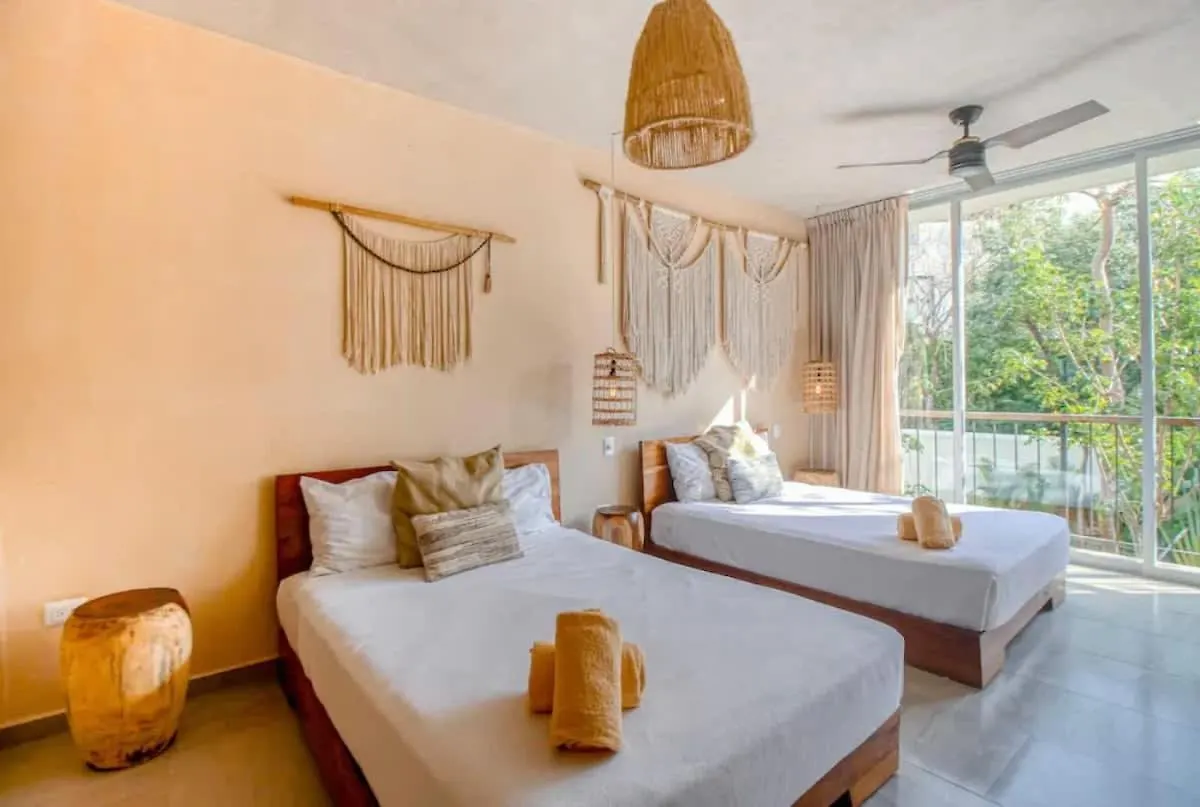 Tulum Center Family Double Suite Four Guest With Free Parking Pool Ac Kitchenette Near Beach