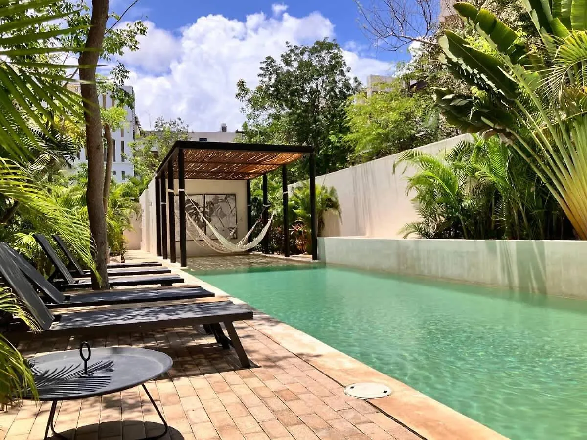 Tulum Center Family Double Suite Four Guest With Free Parking Pool Ac Kitchenette Near Beach Apartment